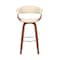 Armen Living Julyssa 30" Bar Height Swivel Cream Faux Leather and Walnut Wood Bar Stool LCJSBAWACR30 - alternate 5